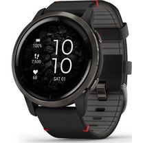 Смарт-годинник Garmin Venu 2 Slate with Black Leather Band (010-02430-21)
