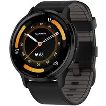Смарт-годинник Garmin Venu 3 Slate S. Steel Bezel w. Black Case and Leather Band (010-02784-52/02)
