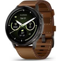 Смарт-годинник Garmin Venu 4 45 mm Slate with Black Silicone Band and Brown Leather Band (010-03014-03)