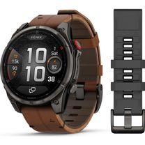 Смарт-часы Garmin Fenix 8 Pro 47 mm AMOLED Carbon Gray DLC Titanium with Chestnut Leather Band (010-03198-40)