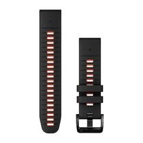 Ремешок Garmin QuickFit 22 Watch Bands Black/Flame Red Silicone (010-13280-06)