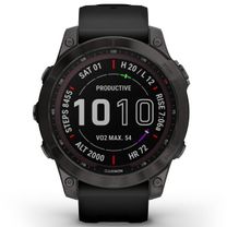 Смарт-годинник Garmin Fenix 7 Sapphire Solar Carbon Gray DLC Titanium with Black Band (010-02540-20/21)