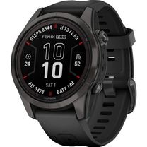 Смарт-годинник Garmin Fenix 7S Pro Sapphire Solar Carbon Gray Titanium with Black Silicone (010-02776-54) (UA)