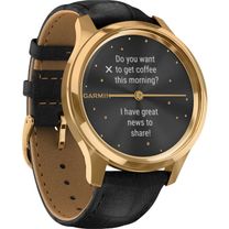 Смарт-годинник Garmin vivomove Luxe, Pure Gold-Black, Leather (010-02241-22)