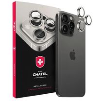 Линза на камеру +NEU Chatel Metal Frame Lens Protector Glass for iPhone 17 Pro/17 Pro Max Silver