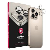 Лінза на камеру +NEU Chatel Metal Frame Lens Protector Glass for iPhone 17 Pro/17 Pro Max Transparent
