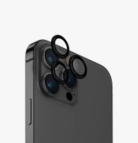 Лінза на камеру +NEU Chatel Metal Frame Lens Protector Glass for iPhone 15 Pro/15 Pro Max Black
