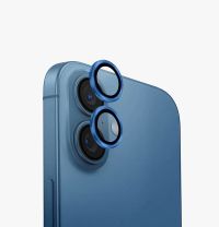 Лінза на камеру +NEU Chatel Metal Frame Lens Protector Glass for iPhone 16 /16 Plus Blue