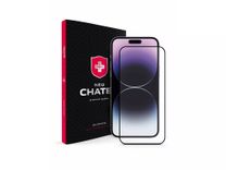 Скло + NEU Chatel Corning Gorilla Glass Anti-Static with Mesh for iPhone 15 Pro Max Front Black
