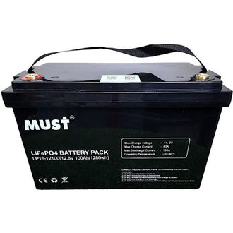 Аккумулятор LiFePO4 Must LP15-12100 BT (4S 12V/100Ah Dis/Ch: 100A/100A) - фото 1 Аккумулятор LiFePO4 Must LP15-12100 BT (4S 12V/100Ah Dis/Ch: 100A/100A) - фото 1
