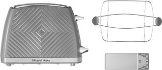Тостер Russell Hobbs Groove Grey 26392-56 Europe - фото 2 Тостер Russell Hobbs Groove Grey 26392-56 Europe - фото 2