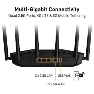 Маршрутизатор Asus TUF Gaming BE6500 (TUF-BE6500) (90IG0920-MO9C00) - фото 3 Маршрутизатор Asus TUF Gaming BE6500 (TUF-BE6500) (90IG0920-MO9C00) - фото 3