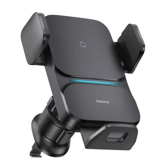 Автомобільний тримач із бездротовою зарядкою Baseus Wisdom Auto Alignment 15W Black (CGZX000001) - фото 1