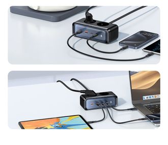 Сетевой фильтр Mcdodo [CH-4610] Multiple Outlet Power Strip 2x220V+2xUSB+2xUSB-C 70W EU Plug (Black) - фото 3