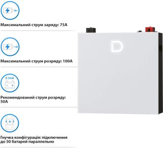 Акумуляторна батарея Dyness DL5.0C Pro (5,12 кВт*год / 51,2 В) - фото 4 Акумуляторна батарея Dyness DL5.0C Pro (5,12 кВт*год / 51,2 В) - фото 4