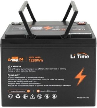 Аккумулятор LiFePo4 Litime 12.8V-100Ah 1280Wh (Li-Time-GR24-12.8-100) - фото 2