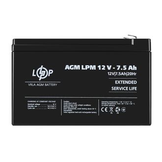 Акумулятор для ДБЖ LogicPower AGM LPM 12 - 7,5 AH (3864) - фото 1 Акумулятор для ДБЖ LogicPower AGM LPM 12 - 7,5 AH (3864) - фото 1
