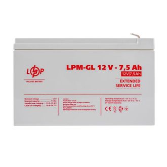 Акумулятор гелевий LPM-GL 12V - 7.5 Ah (6562) - фото 1