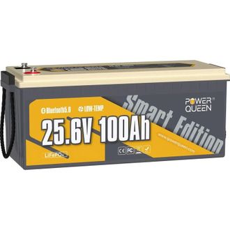 Акумулятор LiFePO4 Power Queen 25.6V 100Ah BT, 2560Wh, BMS 100A, 532*207*215мм - фото 2