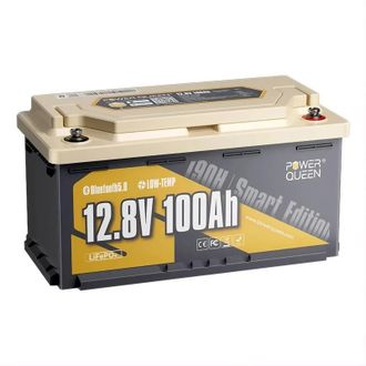 Акумуляторна батарея з Bluetooth 12.8В 100А*год LiFePO4 Power Queen H190 P12V100-100-RV190-BT-4-AC150 - фото 1