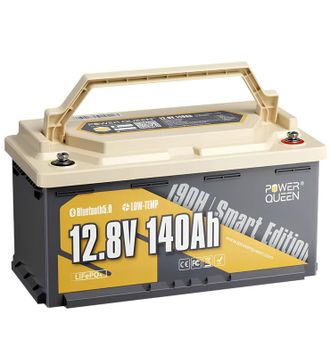 Акумуляторна батарея з Bluetooth 12.8В 140А*год LiFePO4 Power Queen H190 P12V140-150-RV190-BT-4-AC150 - фото 2
