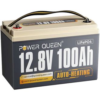 Акумуляторна батарея LiFePO4 Power Queen 12.8V 100Ah H190, 1280Wh, BMS 100A, 329*172*214 мм - фото 1