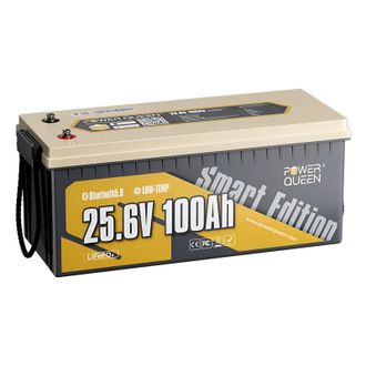 Акумуляторна батарея з Bluetooth 25.6В 100А*год LiFePO4 Power Queen P24V100-100-BASIC-BT-8-A160 - фото 1