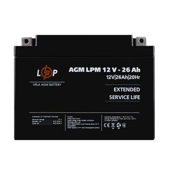 Акумулятор LogicPower AGM LPM 12V - 26 Ah (42191) - фото 1 Акумулятор LogicPower AGM LPM 12V - 26 Ah (42191) - фото 1