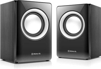 Компьютерные колонки REAL-EL S-215 2.0 Black (EL121200002) - фото 3 Компьютерные колонки REAL-EL S-215 2.0 Black (EL121200002) - фото 3