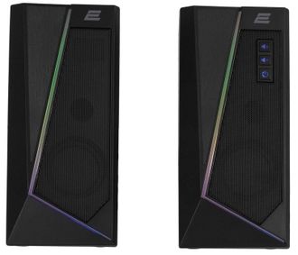 Мультимедийная акустика 2E PCS233 RGB 2.0 USB Black (2E-PCS233BK) - фото 1