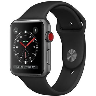 Б/У Apple Watch Series 3 42mm GPS+LTE Space Gray Aluminum Case with Black Sport Band (MQK22) - фото 1