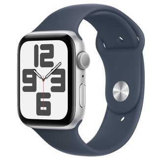 Apple Watch SE 2 GPS 44mm Silver Aluminium Case with Storm Blue Sport Band S/M (MREC3) 2023 - фото 1