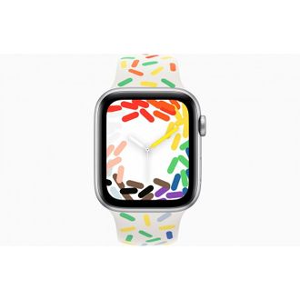 Apple Watch SE 2 GPS 44mm Silver Aluminum Case with Pride Edition Sport Band - M/L (MNLD3+MRTP3) 2023 - фото 2