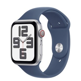 Apple Watch SE 2 2024 GPS + Cellular 40mm Silver Aluminum Case with Denim Sport Band - S/M (MXFV3, MXGF3) - фото 1 Apple Watch SE 2 2024 GPS + Cellular 40mm Silver Aluminum Case with Denim Sport Band - S/M (MXFV3, MXGF3) - фото 1