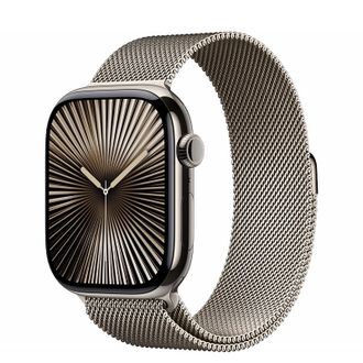 Смарт-годинник Apple Watch Series 10 GPS + Cellular 46mm Natural Titanium Case w. Natural Milanese Loop - M/L (MWYC3) - фото 1