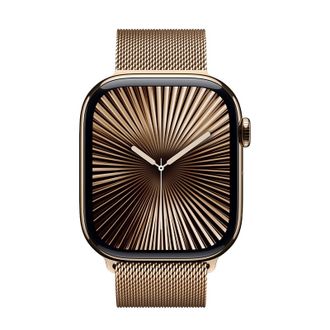 Смарт-часы Apple Watch Series 10 GPS + Cellular 46mm Gold Titanium Case w. Gold Milanese Loop - M/L (MX003) - фото 2 Смарт-часы Apple Watch Series 10 GPS + Cellular 46mm Gold Titanium Case w. Gold Milanese Loop - M/L (MX003) - фото 2