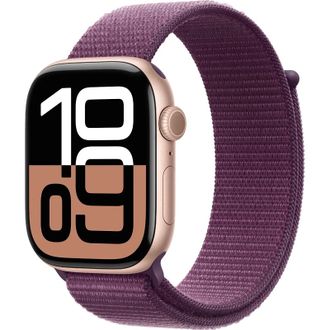 Apple Watch Series 10 GPS 46mm Rose Gold Aluminum Case w. Plum Sport Loop (MWWV3) - фото 1 Apple Watch Series 10 GPS 46mm Rose Gold Aluminum Case w. Plum Sport Loop (MWWV3) - фото 1