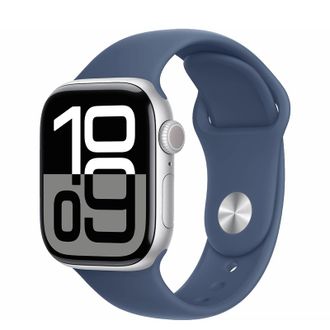 Смарт-годинник Apple Watch Series 10 GPS + Cellular 42mm Silver Alu. Case w. Denim Sport Band - M/L (MWX43) - фото 1