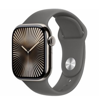Смарт-годинник Apple Watch Series 10 GPS + Cellular 42mm Natural Titanium Case w. Stone Grey Sport Band - S/M (MWXD3) - фото 1 Смарт-годинник Apple Watch Series 10 GPS + Cellular 42mm Natural Titanium Case w. Stone Grey Sport Band - S/M (MWXD3) - фото 1