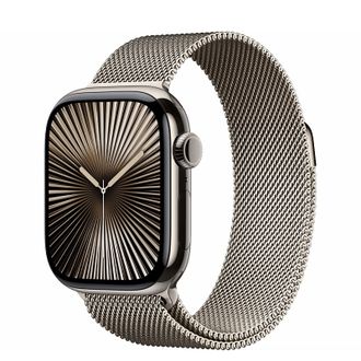 Смарт-часы Apple Watch Series 10 GPS + Cellular 42mm Natural Titanium Case w. Natural Milanese Loop (MWXF3) - фото 1