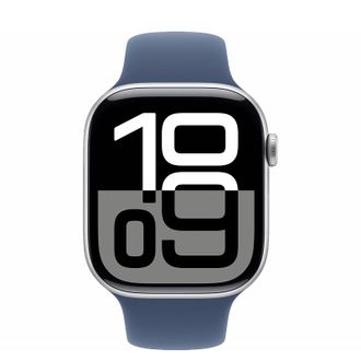 Смарт-часы Apple Watch Series 10 GPS + Cellular 46mm Silver Alu. Case w. Denim Sport Band - M/L (MWY13) - фото 2 Смарт-часы Apple Watch Series 10 GPS + Cellular 46mm Silver Alu. Case w. Denim Sport Band - M/L (MWY13) - фото 2