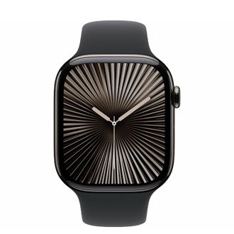 Смарт-часы Apple Watch Series 10 GPS + Cellular 46mm Slate Titanium Case w. Black Sport Band - S/M (MWYD3) - фото 2