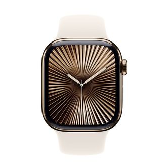Смарт-часы Apple Watch Series 10 GPS + Cellular 42mm Gold Titanium Case w. Starlight Sport Band - M/L (MX073) - фото 2 Смарт-часы Apple Watch Series 10 GPS + Cellular 42mm Gold Titanium Case w. Starlight Sport Band - M/L (MX073) - фото 2