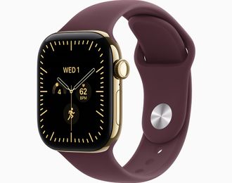 Смарт-годинник Apple Watch Series 12 GPS + Cellular 42mm Radiant Gold Titanium Case with Burgundy Sport Band M/L (MJGK4) - фото 1 Смарт-годинник Apple Watch Series 12 GPS + Cellular 42mm Radiant Gold Titanium Case with Burgundy Sport Band M/L (MJGK4) - фото 1