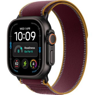 Смарт-годинник Apple Watch Ultra 4 Black Titanium Case with Burgundy Trail Loop - M/L (MJC44) - фото 1