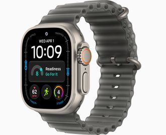 Смарт-часы Apple Watch Ultra 4 Natural Titanium Case with Translucent Black Ocean Band (MJCR4+MK7P4) - фото 1