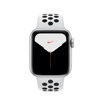 Apple Watch Series 5 Nike 40mm GPS Silver Aluminum Case with Pure Platinum/Black Nike Sport Band (MX3R2) - фото 1