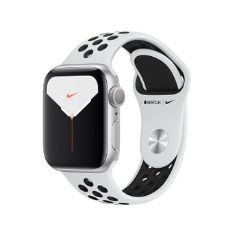 Apple Watch Series 5 Nike 40mm GPS Silver Aluminum Case with Pure Platinum/Black Nike Sport Band (MX3R2) - фото 3