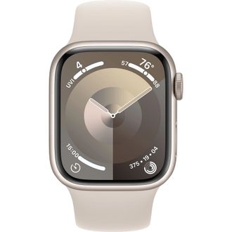 Apple Watch Series 9 GPS 45mm Starlight Aluminum Case w. Starlight Sport Band - S/M (MR963) - фото 2