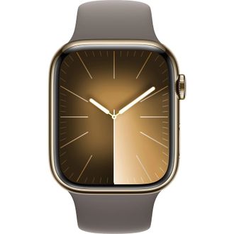 Apple Watch Series 9 GPS + Cellular 41mm Gold S. Steel Case w. Clay Sport Band - M/L (MRJ63) - фото 2 Apple Watch Series 9 GPS + Cellular 41mm Gold S. Steel Case w. Clay Sport Band - M/L (MRJ63) - фото 2